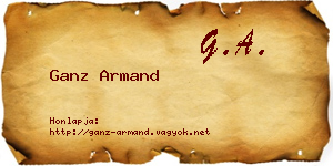 Ganz Armand névjegykártya